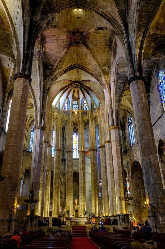 Basilica de Santa Maria del Mar, Barcelona, Catalonia, Spain, Europe