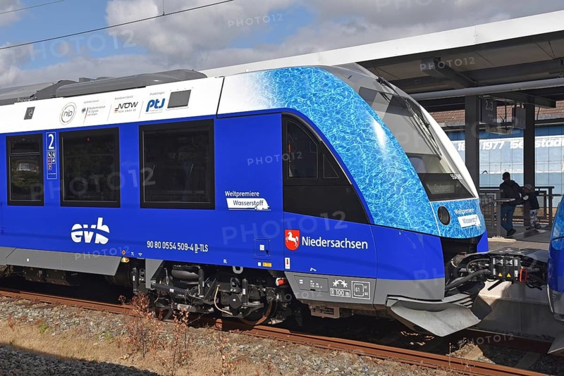 Europe, Germany, Lower Saxony, hydrogen train RB33 Cuxhaven, Bremerhaven, Bremervörde, Buxtehude, first permanent hydrogen train service in the world, Europe