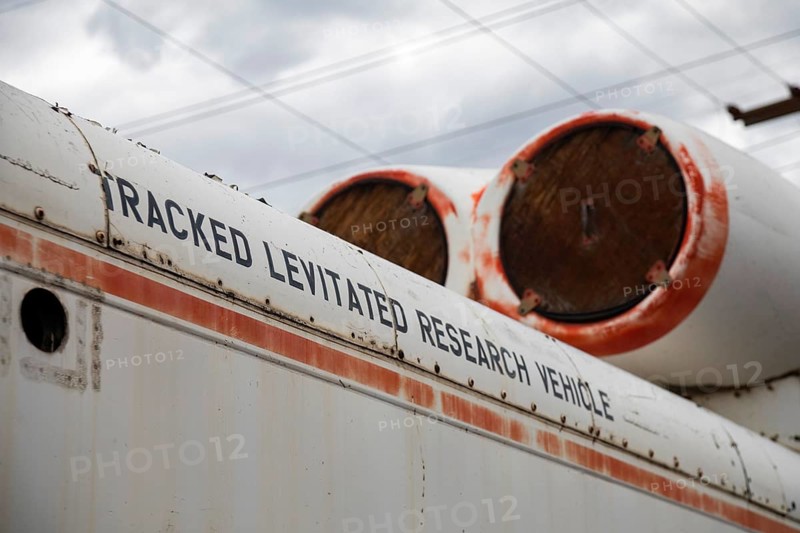 Pueblo, Colorado, A Grumman tracked levitated research vehicle at the Pueblo Railway Museum. Several research hovertrains are parked at the museum. Federal funding for testing the vehicles was ended in the 1970s