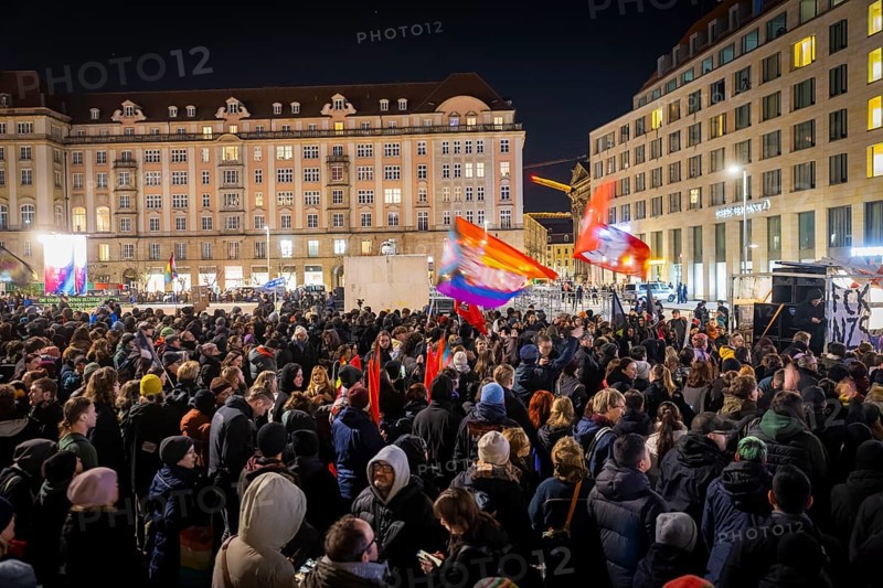 On 13 and 14 February 1945, Dresden was heavily destroyed in three Allied bombing raids. Every year, the people of Dresden commemorate this event at various events. Left-wing forces organised various demonstrations to protest against the right-wing marches, Dresden, Saxony, Germany, Europe