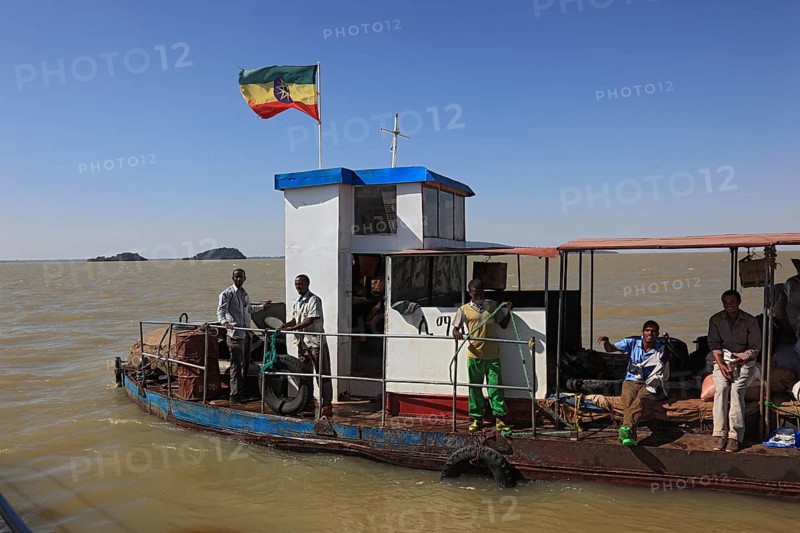 Ahamra region, boat trip on Lake Tana, called Lake Tsana or Lake Dembea, located in the highlands of Abyssinia in Ethiopia, it is Africa's highest and Ethiopia's largest lake, Ethiopia, Africa