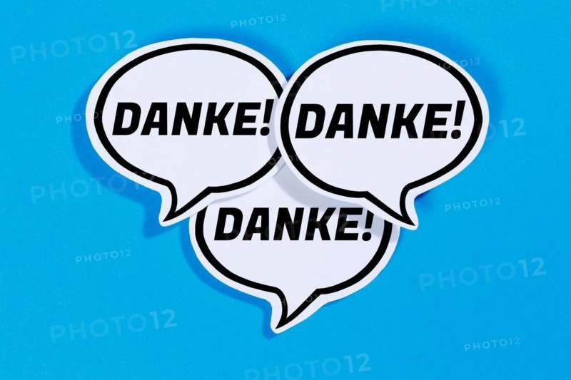Thank you in speech bubbles communication business concept