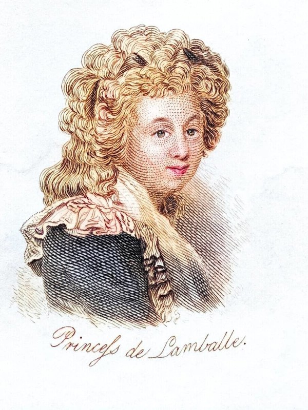 Princesse de Lamballe Marie Therese Louise de Savoie-Carignan 1749 -1792 Italian French courtier and intimate companion of Marie-Antoinette from the book Crabbs Historical Dictionary from 1825, Historical, digitally restored reproduction from an original from the 19th century, Record date not stated