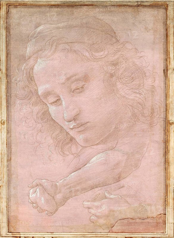 Head of a Youth Wearing a Cap, a Right Forearm with the Hand Clutching a Stone, and a Left Hand Holding a Drapery (1480-1485), Painting by Sandro Botticelli (1 March 1445, 1510), one of the most important Italian painters and draughtsmen of the early Renaissance, Historical, digitally restored reproduction from an original, Record date not stated