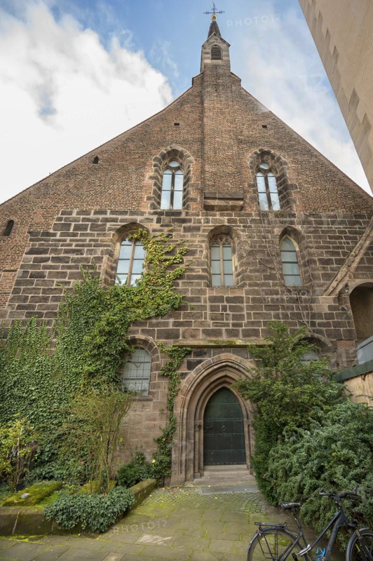 West side of St Clare's Church, seen from the former monastery courtyard, Königstraße 66, Nuremberg, Middle Franconia, Bavaria, Germany, Europe