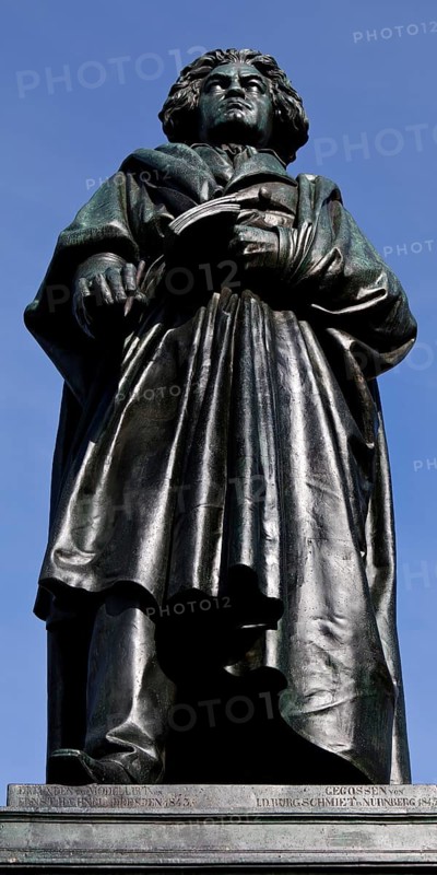 The Beethoven Monument commemorates the famous composer Ludwig van Beethoven on Münsterplatz, Bonn, North Rhine-Westphalia, Germany, Europe