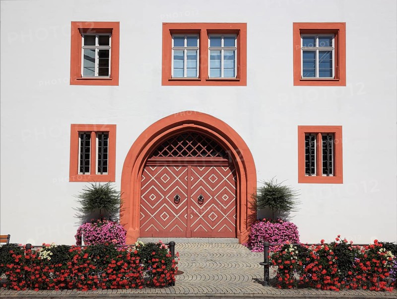 Old town hall, portal, Hassfurt, Hassberge district, Lower Franconia, Bavaria, Germany, Europe