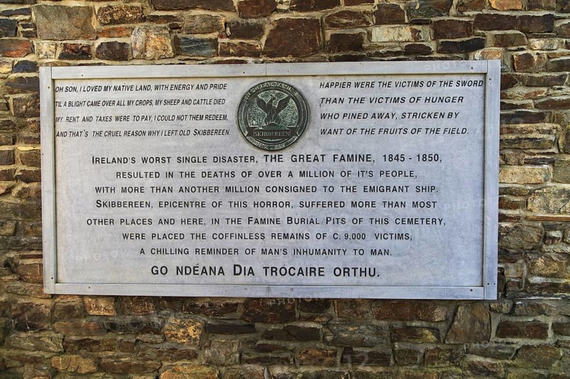 Irish potato famine memorial at Abbeystrewry cemetery, Skibbereen, County Cork, Ireland, Irish Republic, Europe