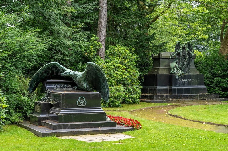 Bredeney cemetery, Krupp family cemetery, in Essen, North Rhine-Westphalia, Germany, grave of Friedrich Alfred Krupp and Alfred Krupp, Europe
