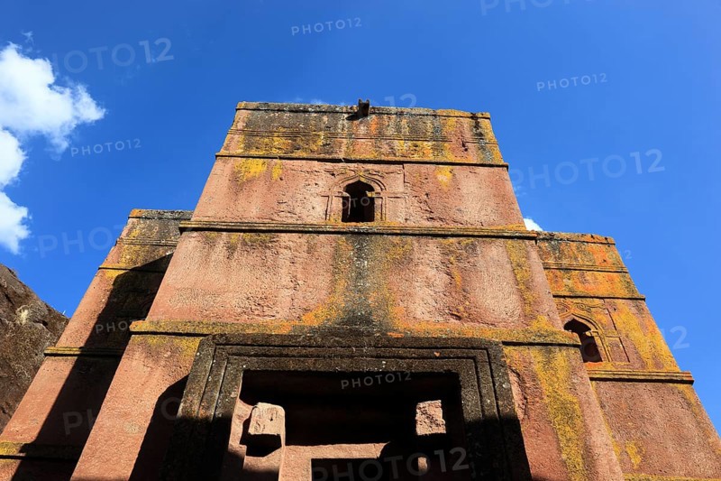 Rock churches in Lalibela, the rock church of St George, Bete Kiddus Georiys, Bete Ghiorgis Church, Ethiopia, Africa