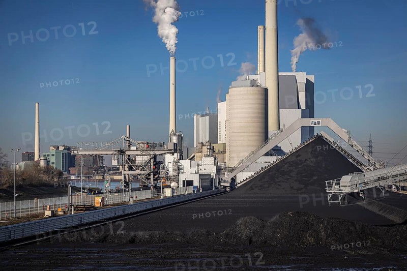 Grosskraftwerk Mannheim AG, GKM, hard coal-fired power plant generates electricity and district heating, combined heat and power CHP. Mannheim, Baden-Württemberg, Germany, Europe