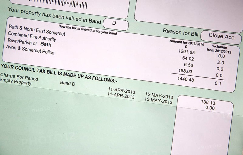 Close up of local authority Council Tax bill, UK