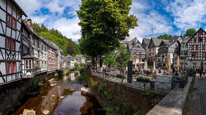The town of Monschau, in the Eifel, on the river Rur, market square, North Rhine-Westphalia, Germany, Europe