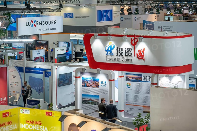 First day at Hannover Messe 2022, industrial trade fair, after a 2-year corona break, exhibition hall, GIPA, Invest in China exhibition stand, Lower Saxony, Germany, Europe
