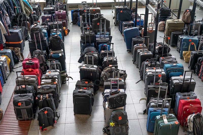 Luggage storage, cloakroom, in an exhibition hall, at the Hannover Messe, Lower Saxony, Germany, Europe
