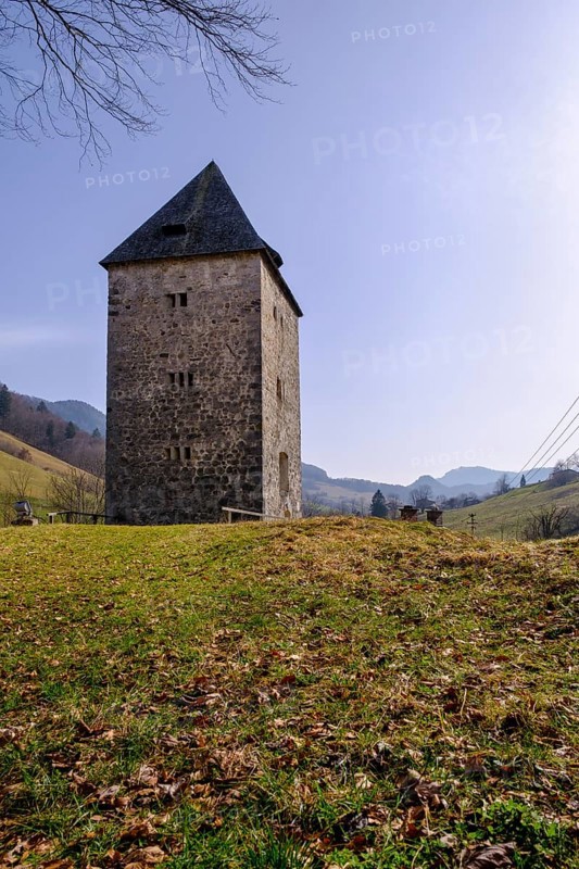 Schellenberger Passturm, Passthurm, watchtower, former border fortification, Marktschellenberg, Berchtesgaden, Upper Bavaria, Bavaria, Germany, Europe