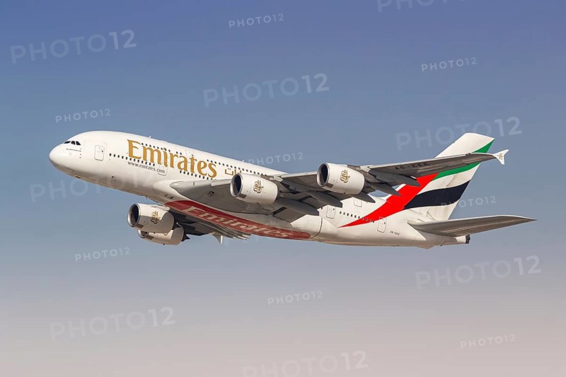 An Emirates Airbus A380-800 aircraft with the registration number A6-EEE at the airport in Dubai, United Arab Emirates, Asia