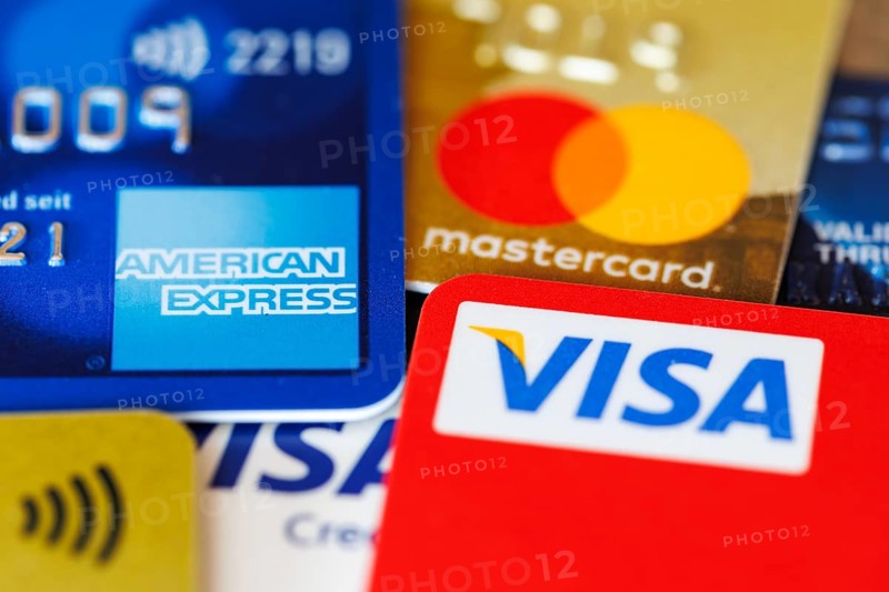 Credit cards from VISA, Mastercard and American Express in Stuttgart, Germany, Europe
