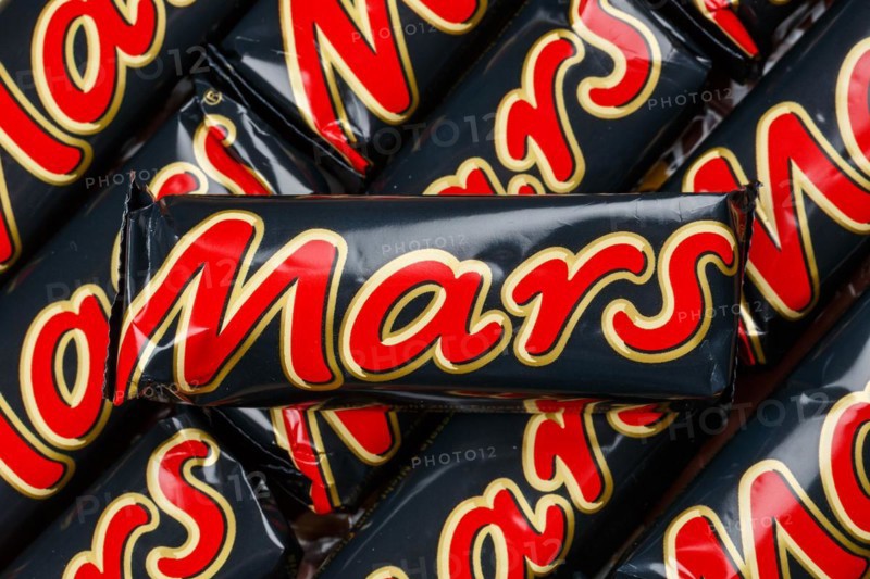 Mars chocolate bar as background
