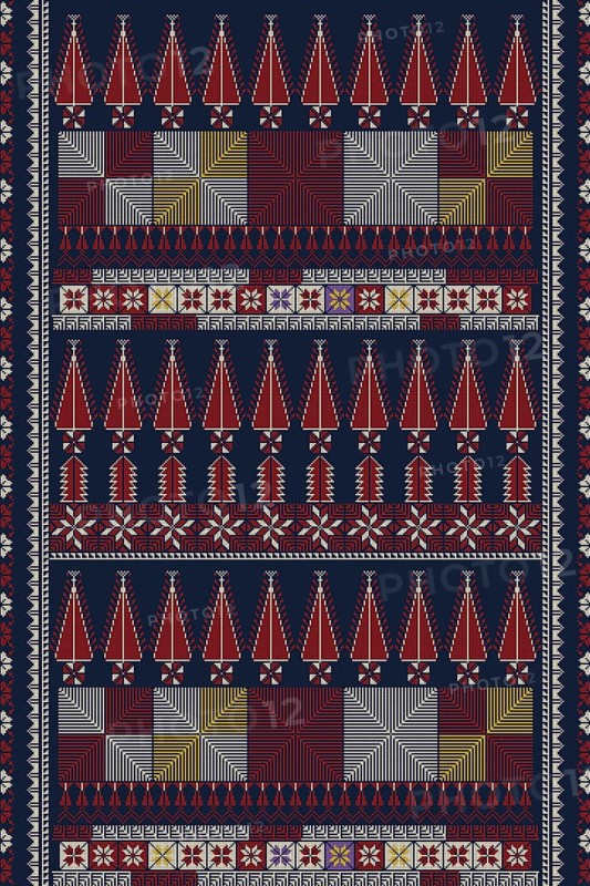 Traditional Palestinian Tatreez, seamless pattern vector template