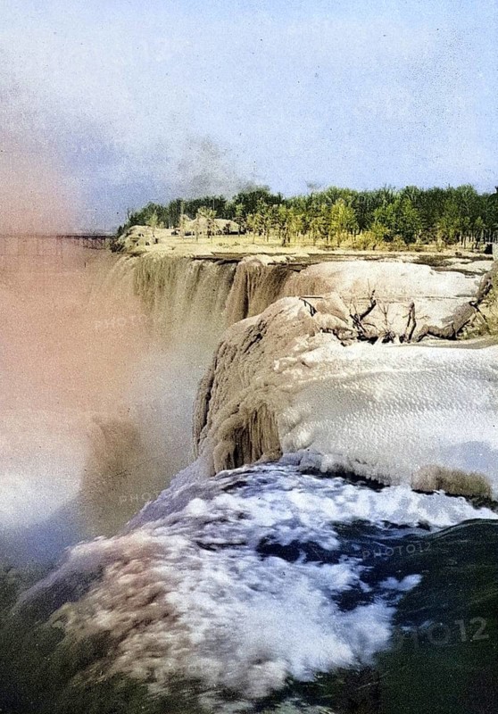 Niagara Falls, Canada, USA, Historical, digitally restored reproduction from a 19th century original, Record date not stated, North America
