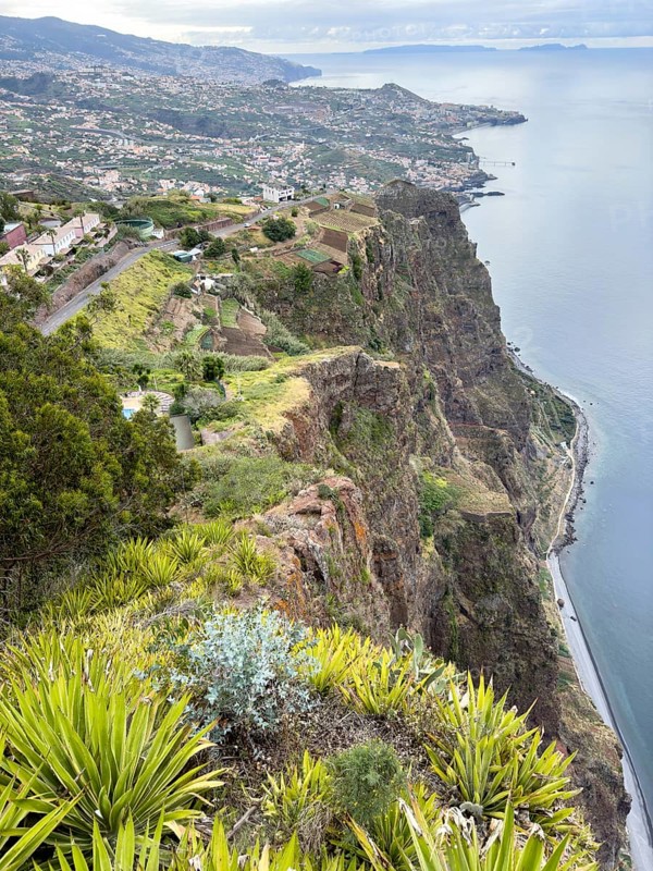 View of Funchal, Madeira, Portugal from the Cabo Girão Skywalk