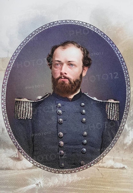 Quincy Adams Gillmore (born 25 February 1825 in Lorain, died 11 April 1888 in Brooklyn, New York) was a Northern brigadier general during the War of Secession. After a photograph by Matthew Brady (1824-1896), Historic, digitally restored reproduction from a 19th century original, Record date not stated