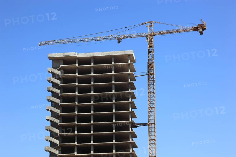 Addis Ababa, city centre, shell and crane, high-rise building, office building, Ethiopia, Africa