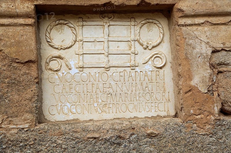 Columbarios Roman burial ground funerary mausoleums family memorial monument, Merida, Extremadura, Spain, Europe
