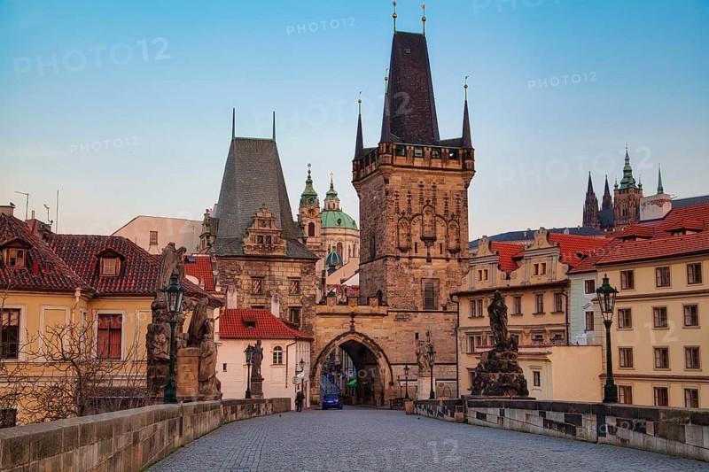 Lesser Town Bridge Tower, Charles Bridge in Prague, Czech Republic, Europe