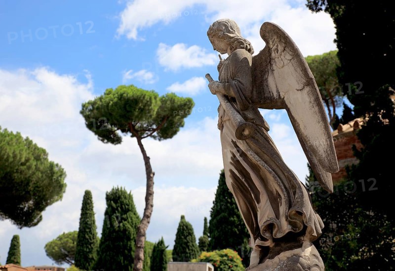 Campo Verano, Cimitero Comunale Monumentale Campo Verano, the largest cemetery in Rome in the Tibertino district, Italy, Europe