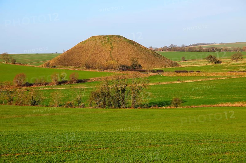Silbury Hill neolithic site Wiltshire, England, UK is the largest manmade prehistoric structure in Europe