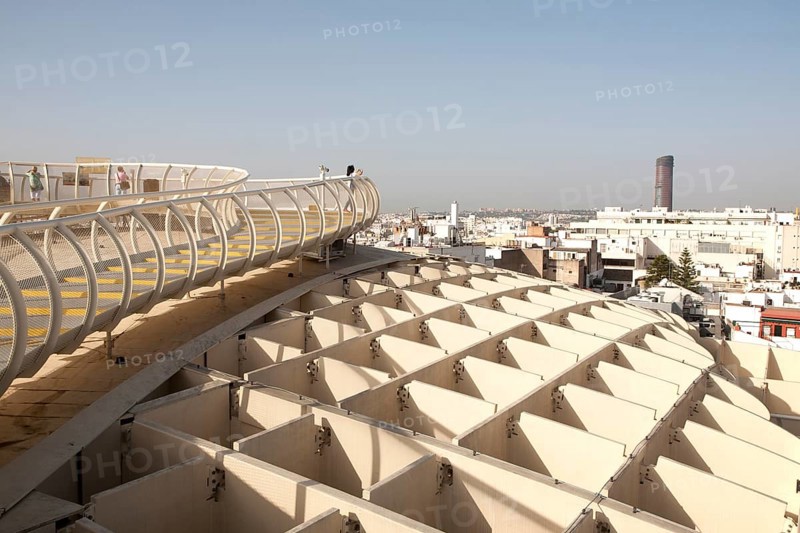 Metropol Parasol wooden structure in Plaza La Encarnación, Seville, Spain, architect Jürgen Mayer-Hermann completed 2011, Europe