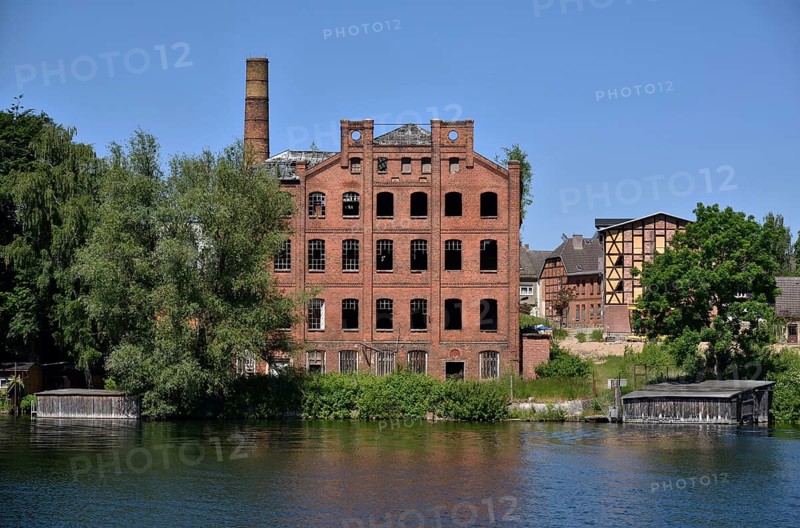 Europe, Germany, Mecklenburg-Western Pomerania, island town of Malchow, Lake Malchow, industrial ruin, old leather factory, Malchow, Mecklenburg-Western Pomerania, Germany, Europe