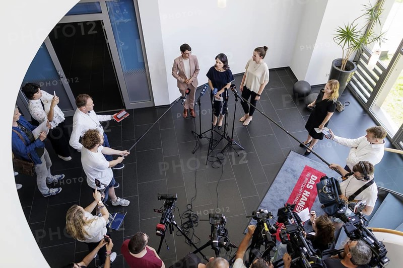 Annalena Bärbock (Alliance 90/The Greens), Federal Foreign Minister, during a press statement as part of a visit to the training centre for skilled trades of the Ruhr District Crafts Association during the Foreign Minister's trip to Germany in Bochum, 29.07.2024