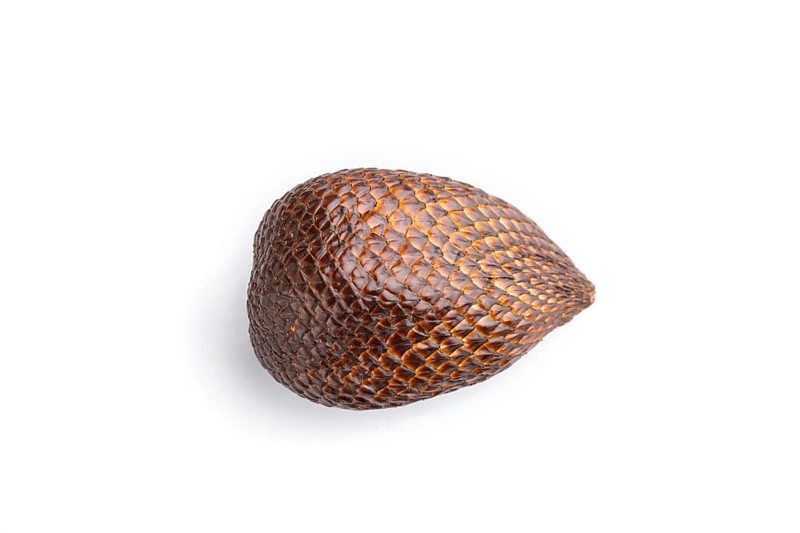 Salak or snake fruit isolated on white background. Top view, close up. Tropical, healthy food, summer, exotic