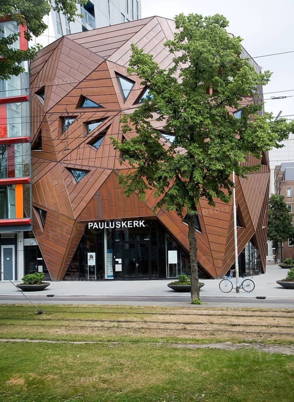 Modern architecture Nieuwe Pauluskerk, Rotterdam, Netherlands, opened June 2013 designed by British architect Will Alsop