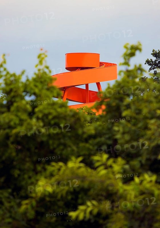 Stairway to nowhere, slag heap sign and viewpoint on the Kissinger Höhe, Hamm, Ruhr area, North Rhine-Westphalia, Germany, Europe