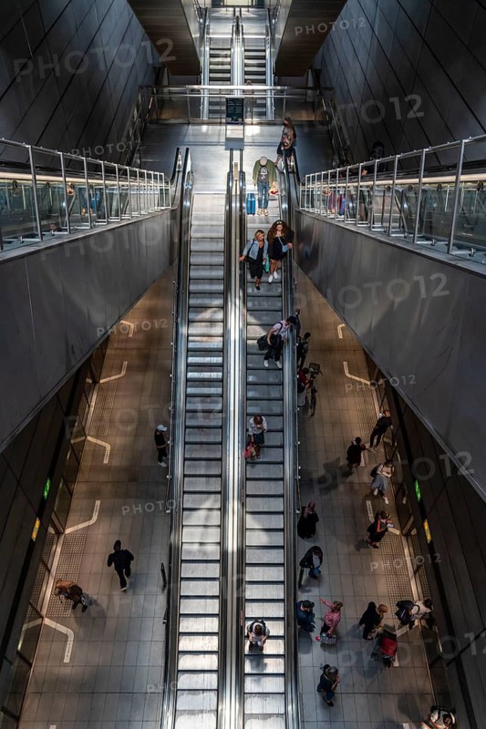 The metro, underground, light rail, in Copenhagen, 4 lines have been crossing the city since 2002, modern, driverless, automatic trains run every 2 minutes, Denmark, Europe
