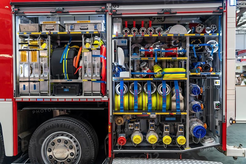 Fire-fighting vehicle, fire-fighting vehicle, equipment, Interschutz 2022 trade fair in Hanover, the world's largest trade fair for fire-fighting, rescue and disaster control technology, over 1300 exhibitors from 50 countries, disaster control