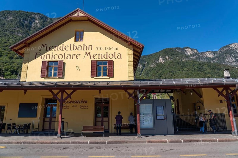 The village of Kaltern, on the South Tyrolean Wine Road, valley station of the funicular railway to the Mendel Pass, Italy, Europe