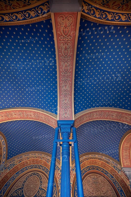 Preserved ceiling vault in the vestibule of the former synagogue, built in 1883, destroyed by the Nazis in 1938, Landwehrstraße 1, Kitzingen, Lower Franconia, Bavaria, Germany, Europe