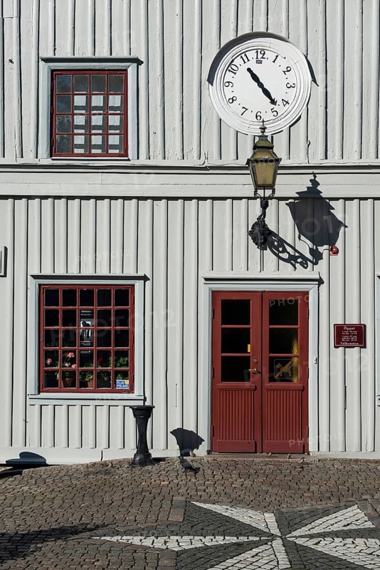 Matchstick museum, museum, match museum, entrance, clock, facade, detail, wooden house, Scandinavian, architectural style, architecture, public, sightseeing, attraction, blue sky, historical, history, building, Jönköpping, Sweden, Scandinavia, Europe