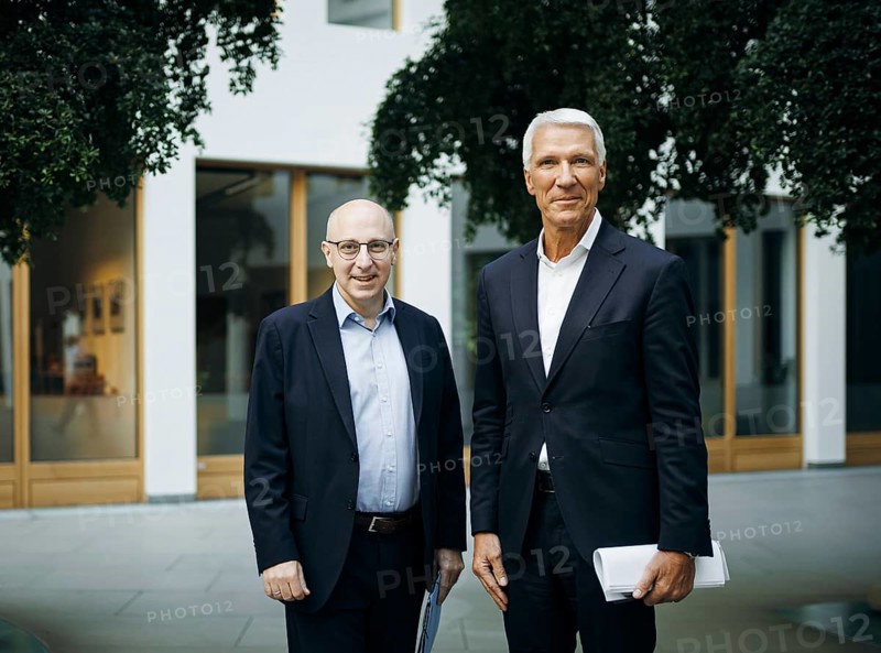 Ralf Wintergerst, Bitkom President and Sinan Selen, Vice President of the Federal Office for the Protection of the Constitution (BfV), at a press conference on the economic protection report at the Federal Press Conference in Berlin, 28 August 2024