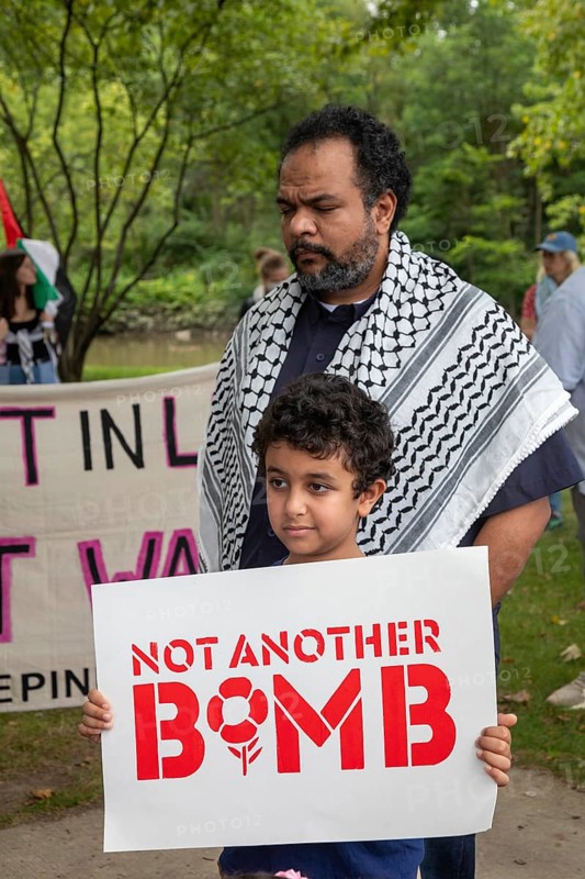 Dearborn, Michigan USA, 17 August 2024, In advance of the Democratic National Convention, activists rallied to demand that 'Not Another Bomb' should be sent for Israel's war in Gaza