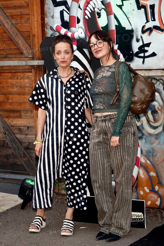 Anna Thalbach and Nellie Thalbach at the opening of the Tim Burton exhibition at the Radsetzerei on the RAW site in Berlin on 18 July 2024