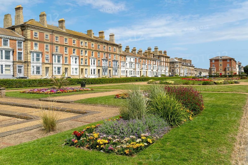 Historic buildings, Wellington Esplanade, Lowestoft, Suffolk, England, UK built 1853 architect J L Clemence for Sir Samuel Morton Peto