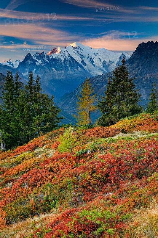 Mont Blanc in the first morning light, Haute-Savoie, France, Europe