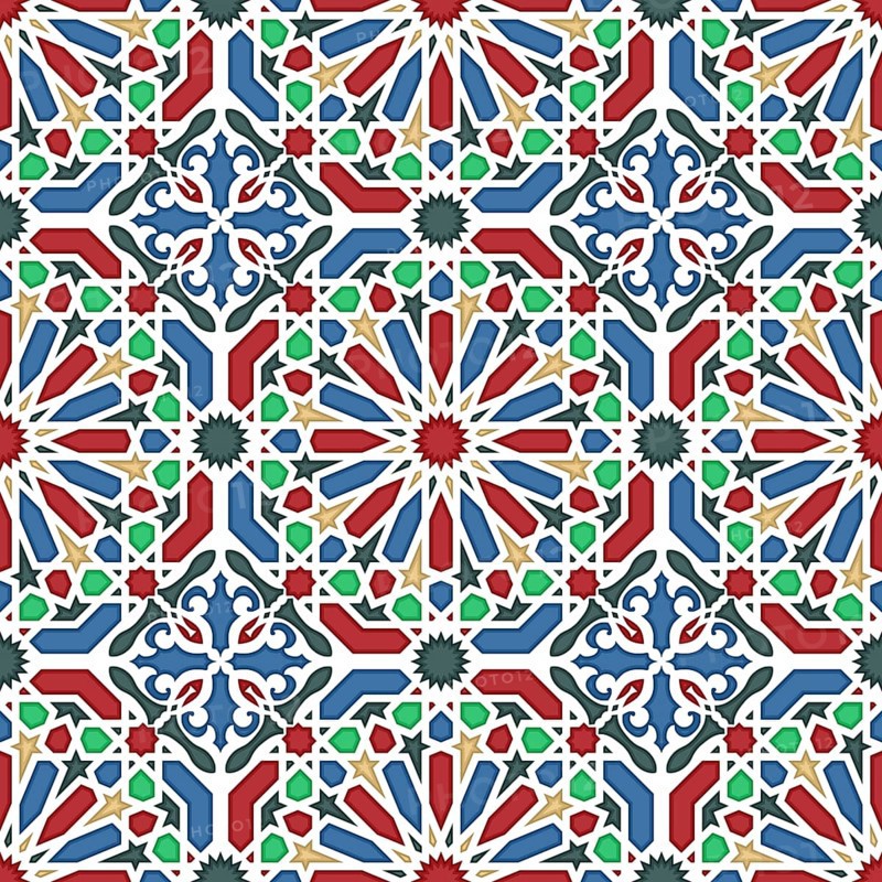 Islamic geometric seamless vector pattern