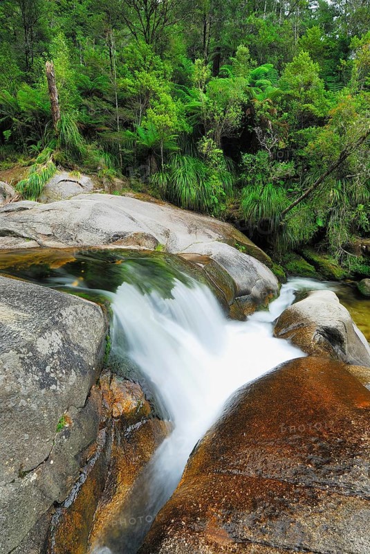 Small waterfall, Cleopatra's Pool, Abel Tasman National Park, Nelson Region, South Island New Zealand, Abel Tasman National Park, New Zealand, Oceania